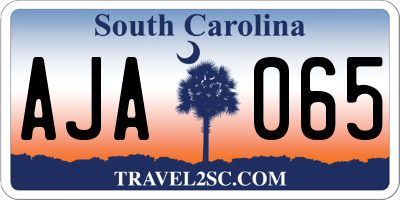 SC license plate AJA065