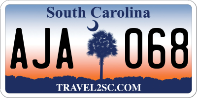 SC license plate AJA068