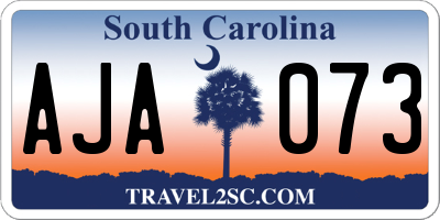 SC license plate AJA073