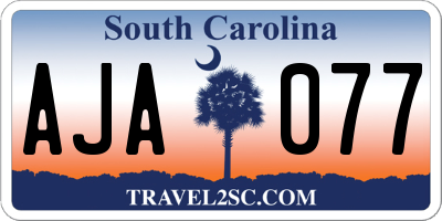 SC license plate AJA077