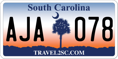 SC license plate AJA078