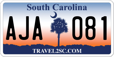 SC license plate AJA081