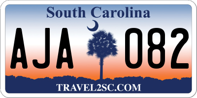 SC license plate AJA082