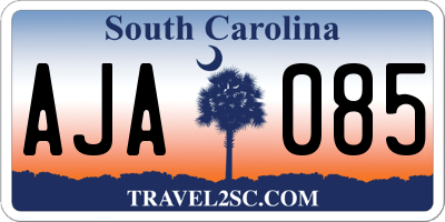 SC license plate AJA085