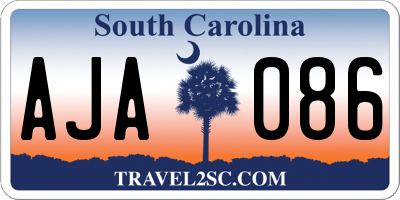 SC license plate AJA086