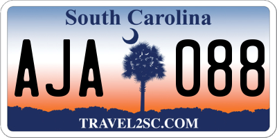 SC license plate AJA088
