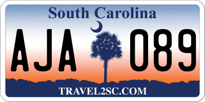 SC license plate AJA089