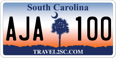 SC license plate AJA100