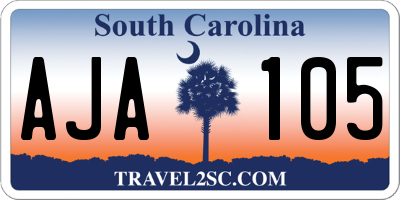SC license plate AJA105