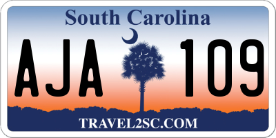 SC license plate AJA109
