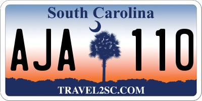 SC license plate AJA110