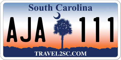 SC license plate AJA111
