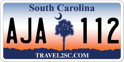 SC license plate AJA112