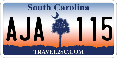 SC license plate AJA115