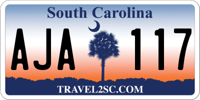 SC license plate AJA117