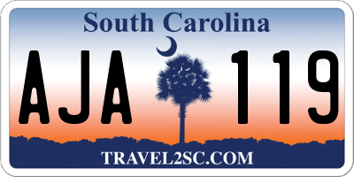 SC license plate AJA119