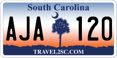 SC license plate AJA120