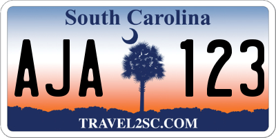 SC license plate AJA123