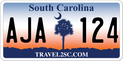 SC license plate AJA124