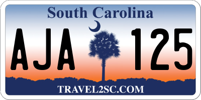 SC license plate AJA125
