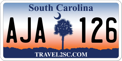 SC license plate AJA126
