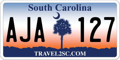 SC license plate AJA127