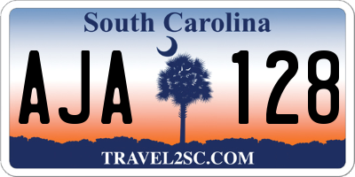 SC license plate AJA128