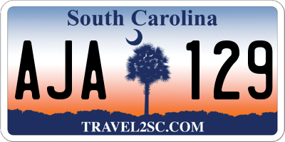 SC license plate AJA129