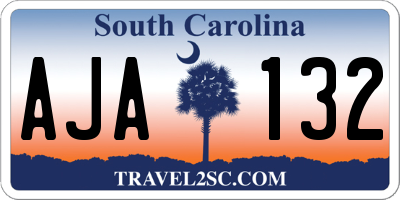 SC license plate AJA132