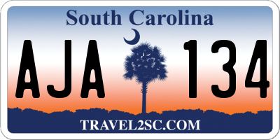 SC license plate AJA134