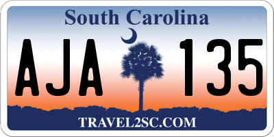SC license plate AJA135