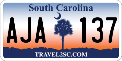 SC license plate AJA137