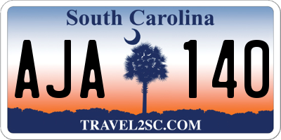 SC license plate AJA140