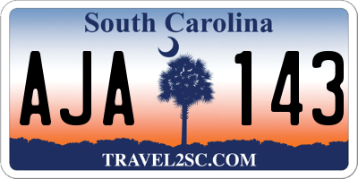 SC license plate AJA143