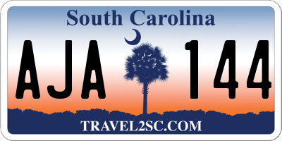 SC license plate AJA144