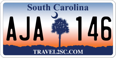 SC license plate AJA146