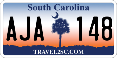 SC license plate AJA148