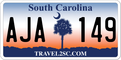 SC license plate AJA149