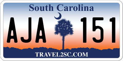 SC license plate AJA151