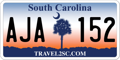 SC license plate AJA152
