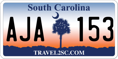 SC license plate AJA153
