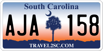 SC license plate AJA158
