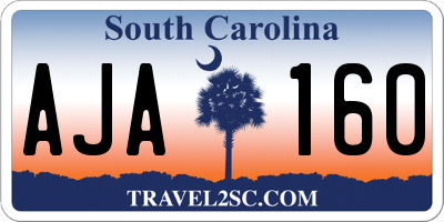 SC license plate AJA160