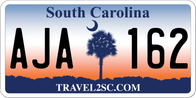 SC license plate AJA162