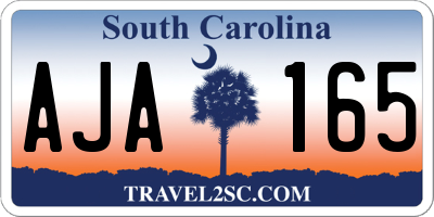 SC license plate AJA165