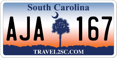 SC license plate AJA167