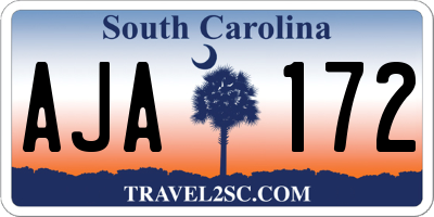 SC license plate AJA172