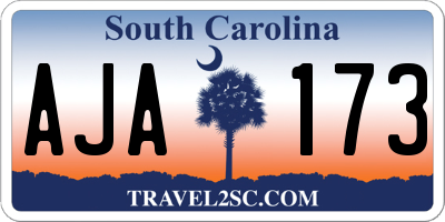 SC license plate AJA173