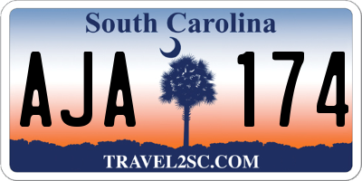 SC license plate AJA174