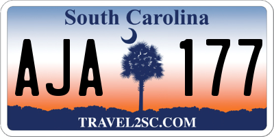 SC license plate AJA177